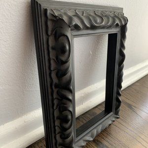 5x7 Art Picture Canvas Frame Matte Black Wavy Ornate Victorian Vintage Baroque